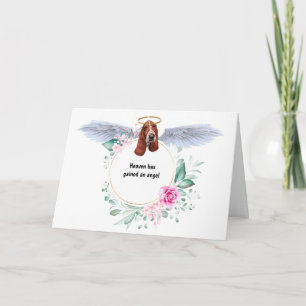 Cartão Basset hound angel wings coroa coroa