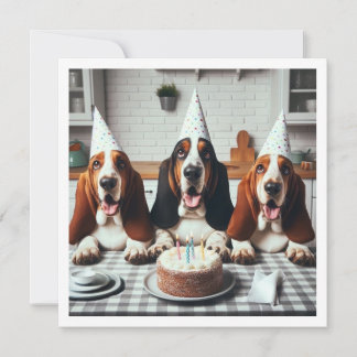 Cartão Basset Hound, aniversário de Basset Hound