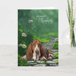 Cartão Basset Hound Green Garden Path Pet Sympathy
