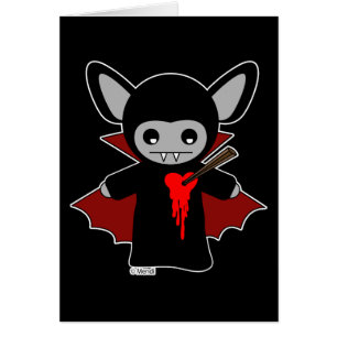 Cartão Bastão de vampiro bonito de Lil