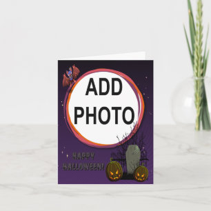 Cartão Bat, Jack o' Lanternas, Tombstone, Adicionar Fotog
