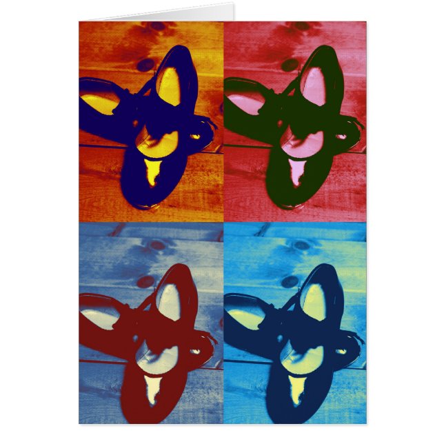 Cartão Bata o pop art dos calçados (Frente)