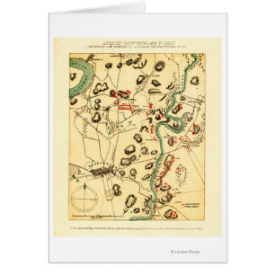 Cartão Batalha de Antietam - Mapa Panorâmico da Guerra Ci