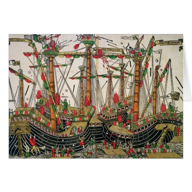 Cartão Batalha de Zonchio, 1499 (Frente Horizontal)