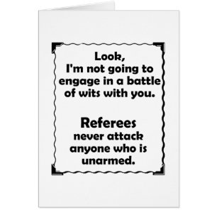 Cartão Batalha do árbitro das sagacidades