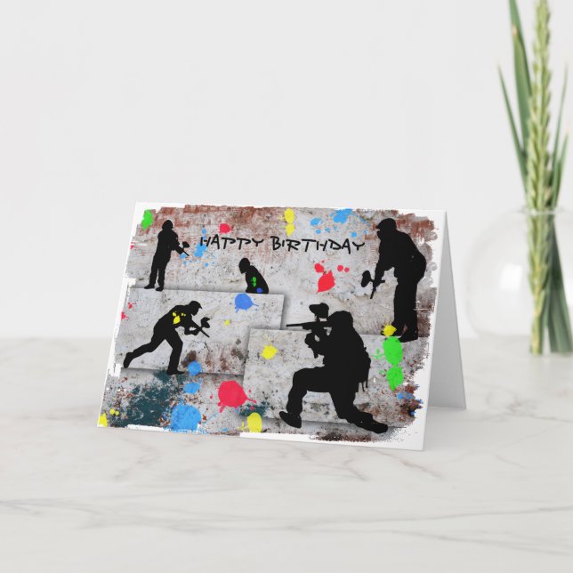 Cartão Batalha do Paintball (Frente)