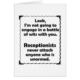 Cartão Batalha do recepcionista das sagacidades