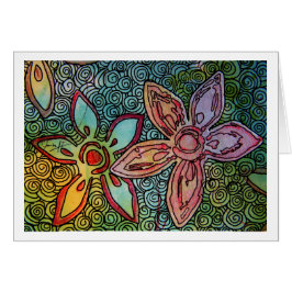 Cartão Batata da flor que cinzela com redemoinhos