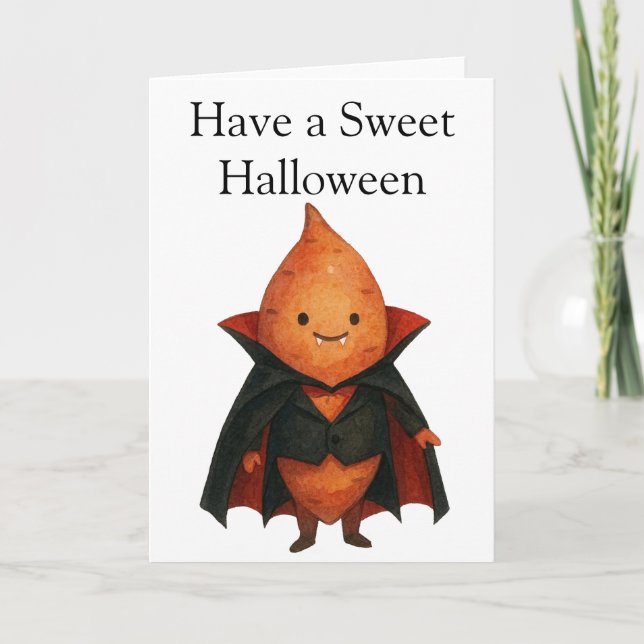 Cartão Batata Doce Vampiro Halloween (Frente)