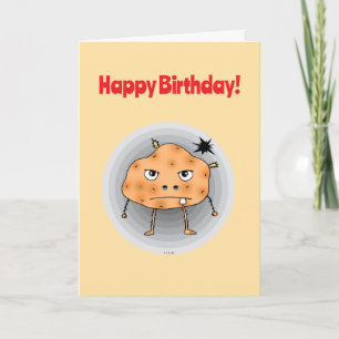 Cartão Batata Engraçada Feliz Aniversário Rosto