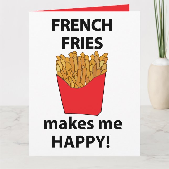 Cartão Batata Frita Me Faz Feliz Batata Frita (Frente)
