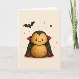 Cartão Batata Vampira Divertida Feliz Halloween