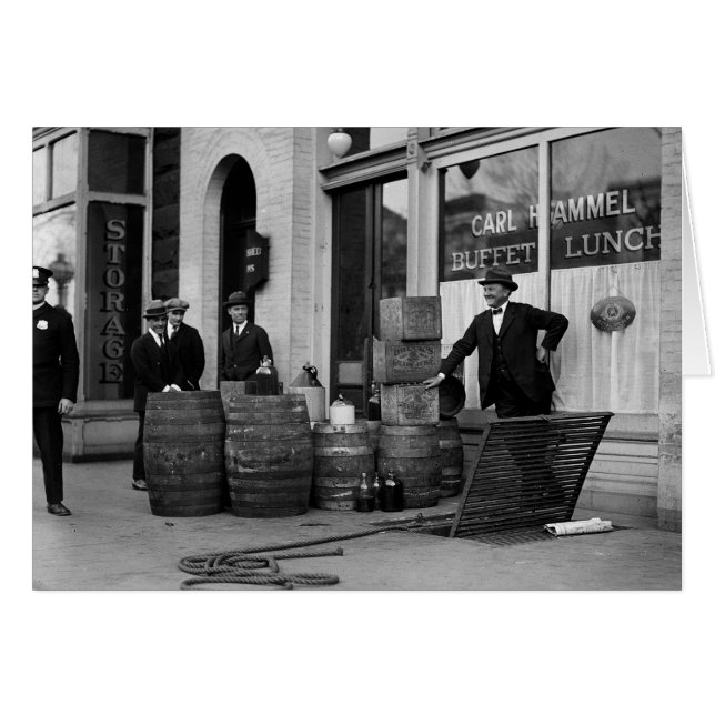 Cartão Batida de Bebidas Ilegais, 1923 (Frente Horizontal)