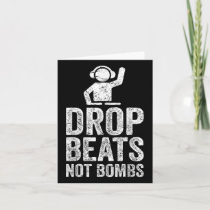 Cartão Batidas Não Bombas Protesto Contra Guerra Dj