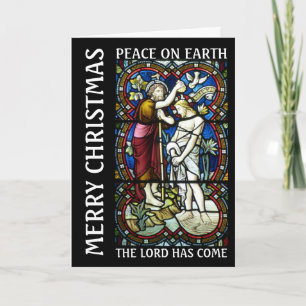 Cartão Batismo de Jesus, saudação de Natal de Vidro Manti