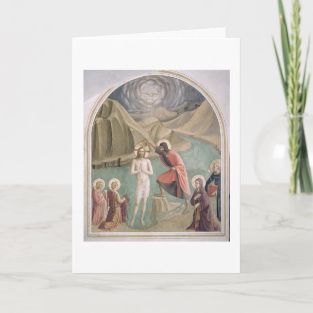 Cartão Batismo do Cristo, c.1438-45 (fresco) (Frente)