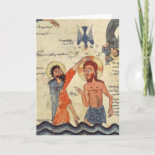 Cartão Batismo do Cristo, de um Evangelho