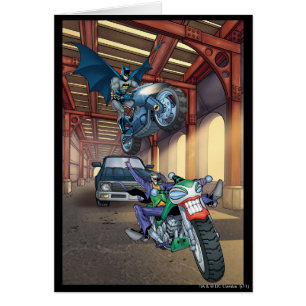 Cartão Batman & Joker - Dirigindo Motociclos
