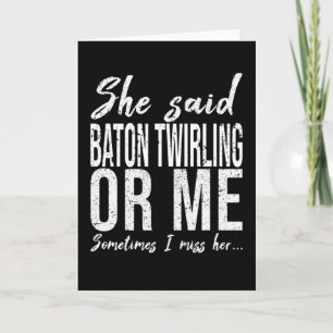 Cartão Baton Twirling presente esportivo engraçado