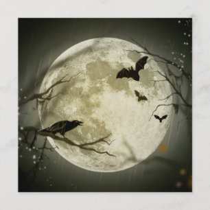 Cartão Bats By the Moon on Halloween