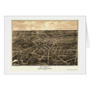 Cartão Battle Creek, mapa panorâmico do MI - 1870