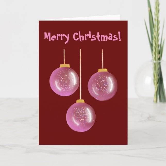 Cartão Baubles de Natal (Frente)