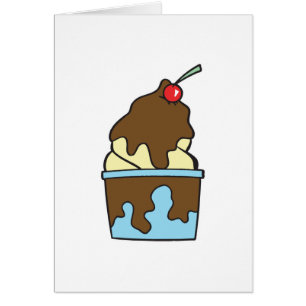 Cartão baunilha hot fudge sundae