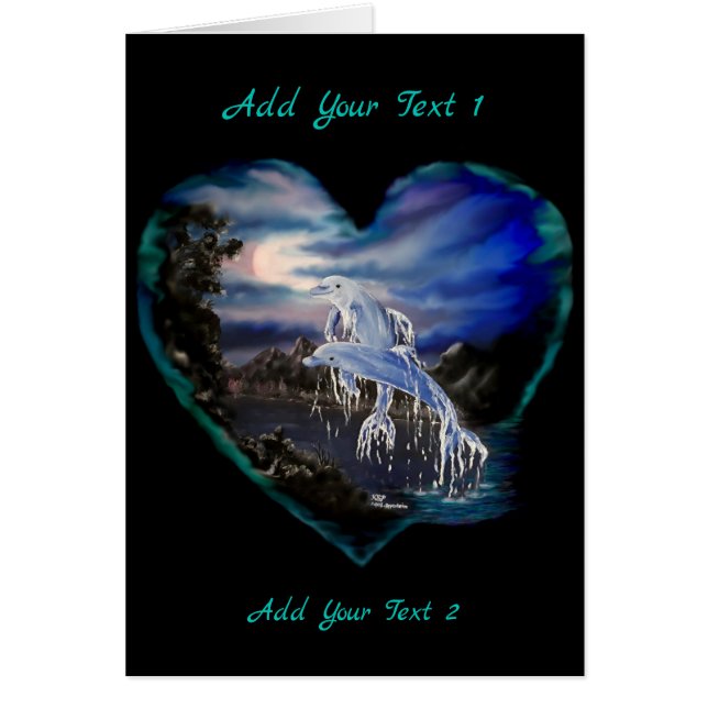 Cartão Bay at Night, Dolphin Love Card (Frente)