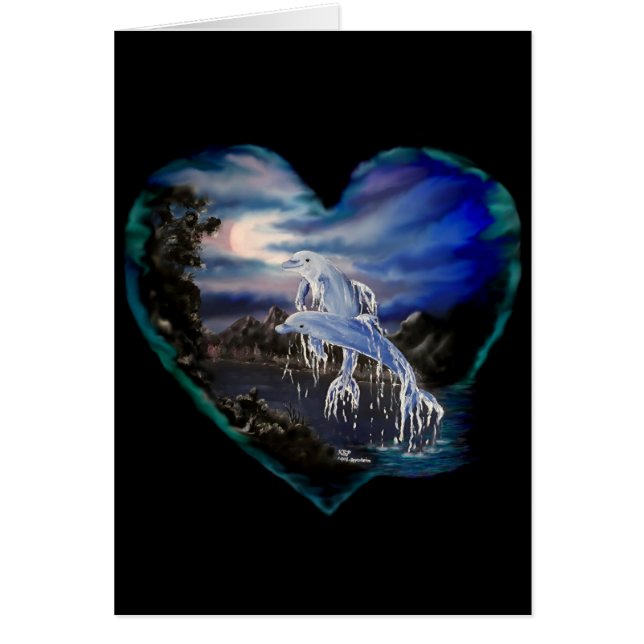 Cartão Bay at Night, Dolphin Love Card (Frente)