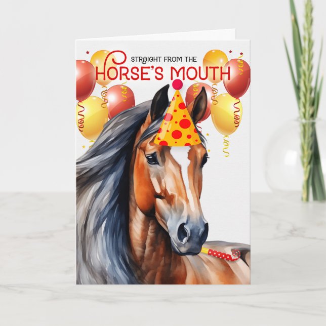 Cartão Bay Horse Funny Birthday (Frente)