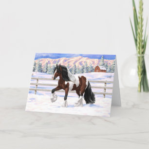 Cartão Bay Pinto Brown Skewbald Gypsy Vanner Tinker Horse