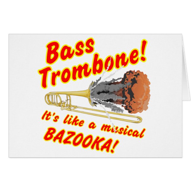Cartão Bazooka baixo do Musical do Trombone (Frente Horizontal)