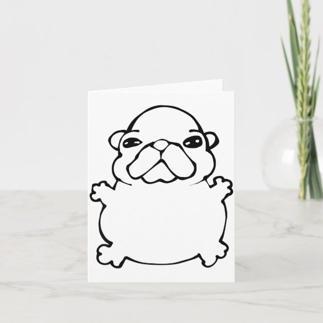 Cartão Bble Meme Funny Dog Brainrot Wash My Belly Meme  (Frente)