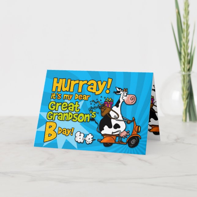 Cartão bd scooter cow - bisneto (Frente)