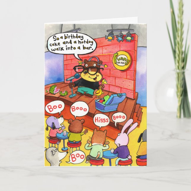 Cartão BD Standup fazendo comédia. Boia da multidão. (Frente)