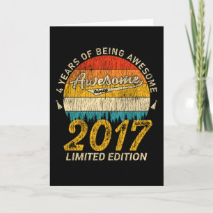 Cartão Bday de 4 anos 2017 Incrível desde o 4º aniversári