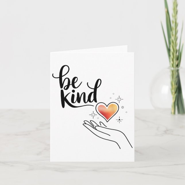 Cartão Be Kind Insrational Quote Sitive Motivational  (Frente)