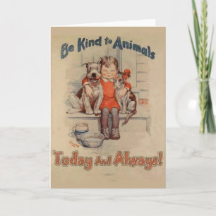 Cartão Be Kind To Animals Greeting Card