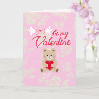 Cartão Be My Valentine Teddy Bear Valentine's Day Card