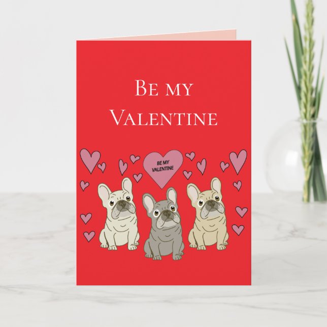 Cartão Be my Valentines, dogs (Frente)