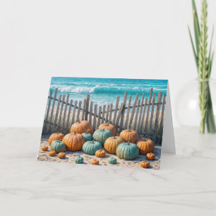 Cartão Beach Birthday Pumpkins