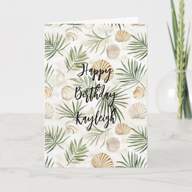 Cartão Beach Coast Ocean Sea Shells Birthday (Frente)