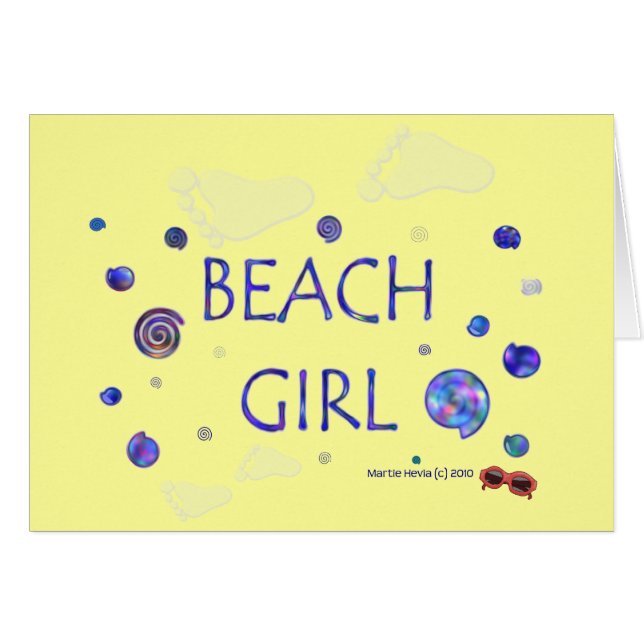 Cartão Beach Girl - Pegadas e roteiros 2 - Placa (Frente Horizontal)