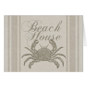 Cartão Beach House Crab Seashore
