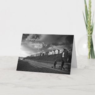 Cartão Beach Huts - Dia de os pais de arte - Pesca