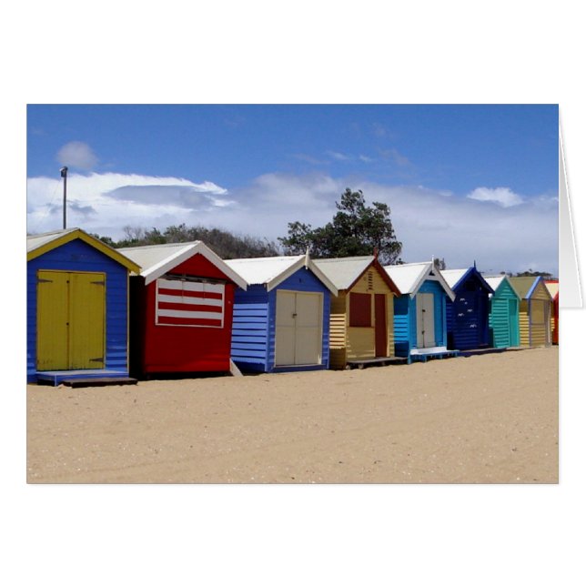 Cartão Beach Huts Melbourne 2 (Frente Horizontal)