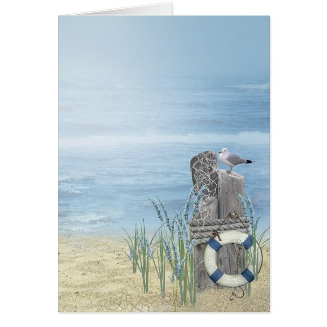 Cartão Beach Seagull (Frente)
