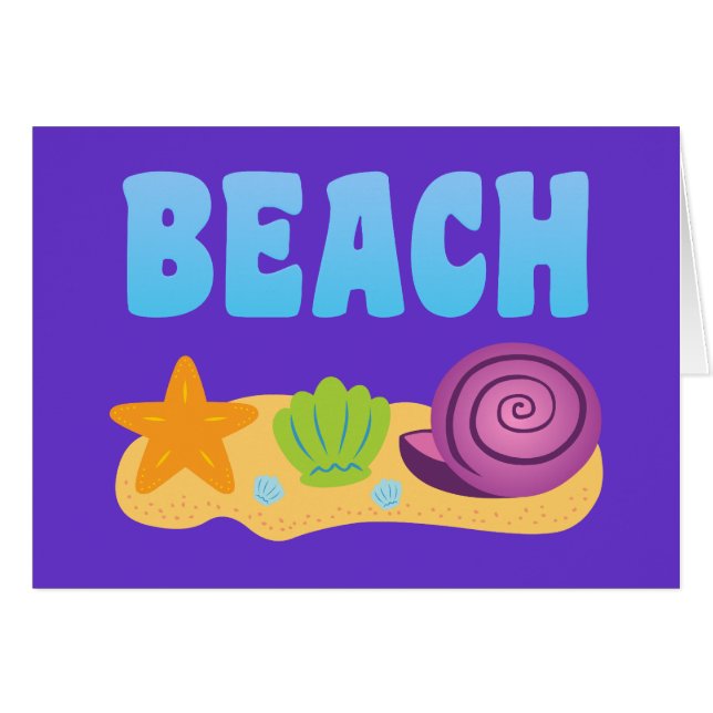 Cartão Beach Seashells (Frente Horizontal)