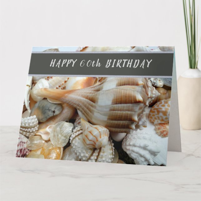 Cartão Beachcomber's Birthday Seashells from All Saudting (Frente)