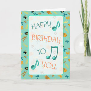 Cartão Beachy Themed Happy Birthday Card